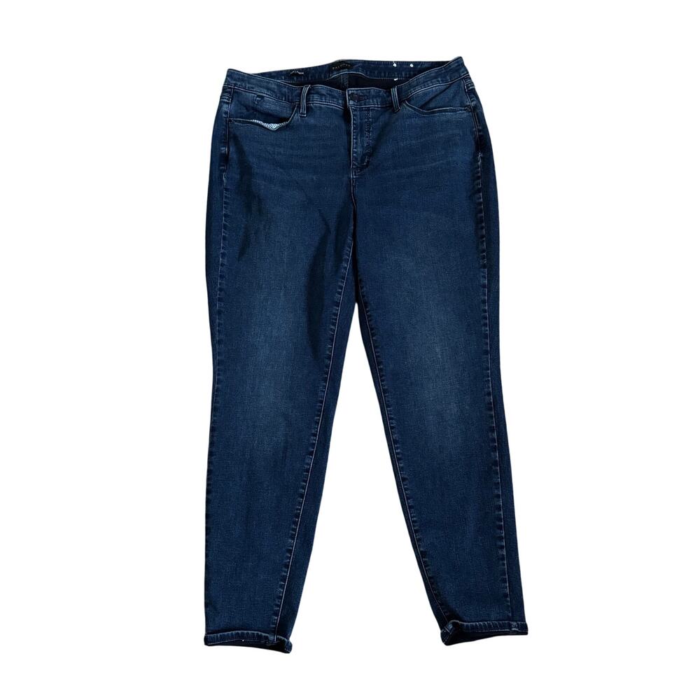 Talbots Jeans Womens Size 14W Tapered Skinny Jegging Blue Denim Stretch (3618)